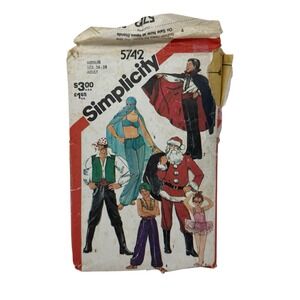 5742 Simplicity Sewing Pattern Halloween Costumes Sz Med 36-38 VTG 1982‎